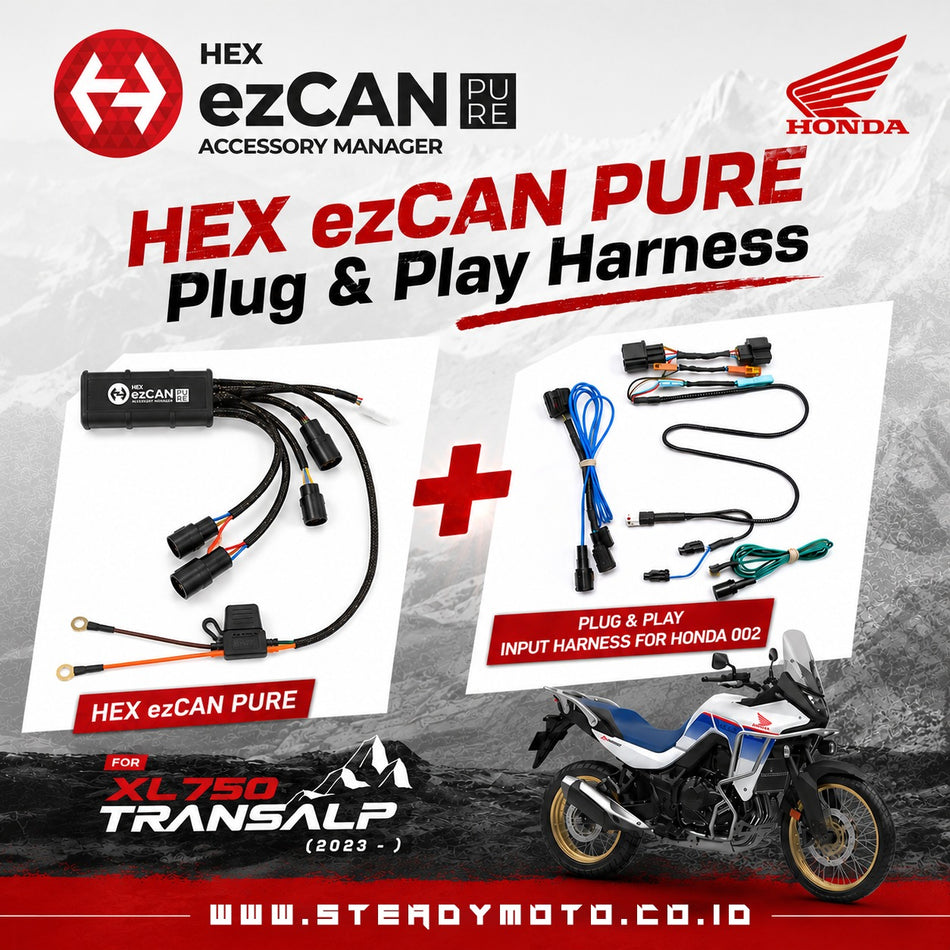 HEX ezCAN PURE dengan Plug & Play Harness untuk Honda XL750 Transalp (2023+