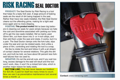 Risk Racing Seal Doctor - Fix Leaky Fork Seals In Seconds