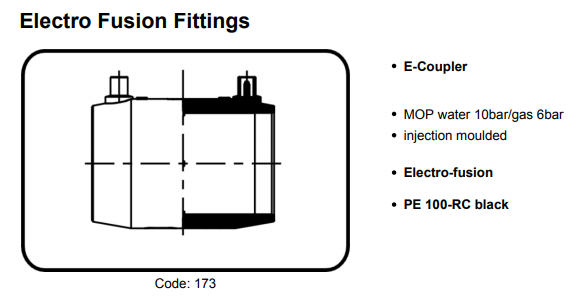AGRULINE E-Straight Couplers PE 100 Black SDR 11 - Wadamart